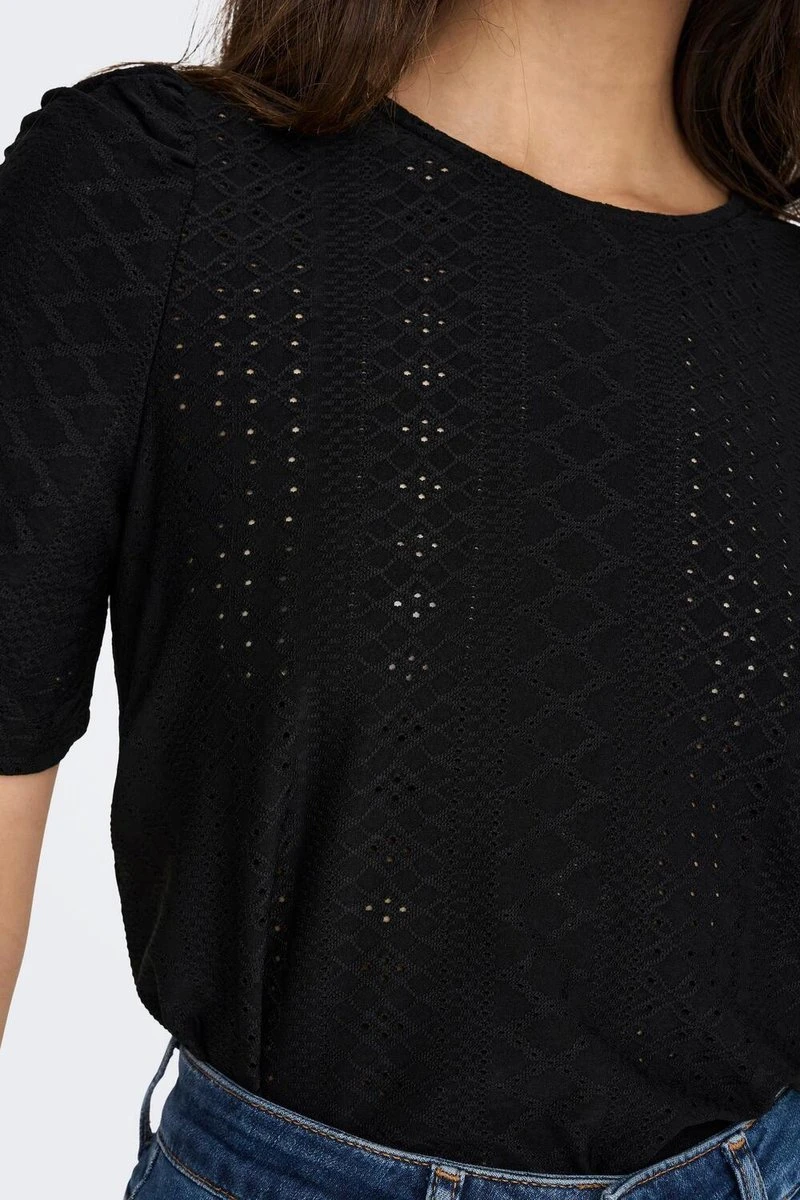 Only T-shirt Onlsandra S/s Puff Top Jrs 15289686 Black Dames Maat - M 6 Only T-shirt Onlsandra S/s Puff Top Jrs 15289686 Black Dames Maat - M - Afbeelding 4