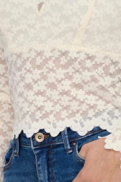 Only T-shirt Onlcindy L/s Lace Top Jrs 15285003 Cloud Dancer Dames Maat - XL -Only 800x1200 201