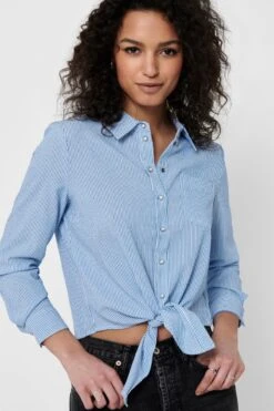 ONLY ONLLECEY LS KNOT SHIRT NOOS WVN Dames Blouse - Maat S -Only 800x1200 205