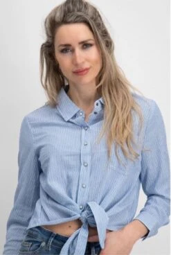 ONLY ONLLECEY LS KNOT SHIRT NOOS WVN Dames Blouse - Maat S -Only 805x1200