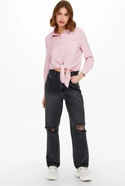 ONLY ONLLECEY LS KNOT SHIRT NOOS WVN Dames Blouse - Maat XXL -Only 807x1200 14