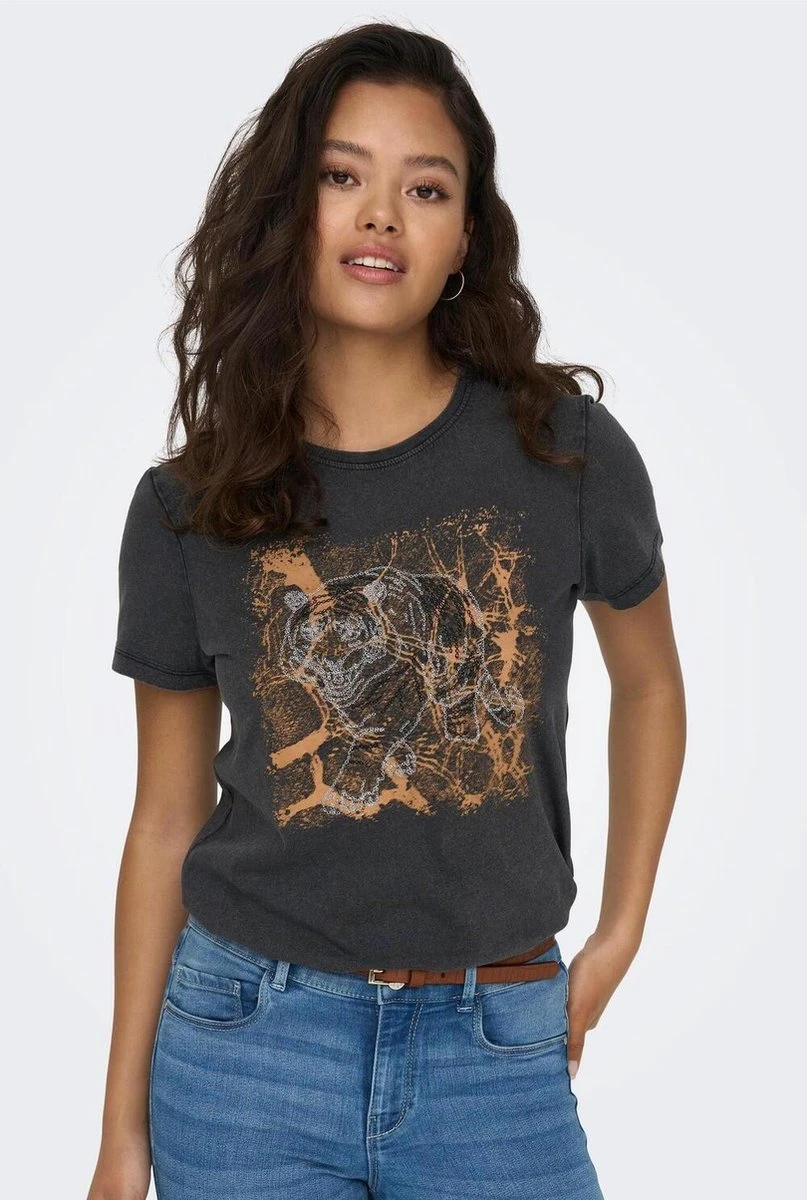Only T-shirt Onllucy Emb T-shirt Cs Jrs 15294613 Black/tiger Emb Dames Maat - XL 8 Only T-shirt Onllucy Emb T-shirt Cs Jrs 15294613 Black/tiger Emb Dames Maat - XL - Afbeelding 6