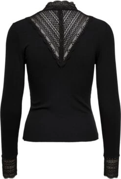 Only T-shirt Onltilde L/s High Neck Lace Top Jrs 15207788 Cloud Dancer Dames Maat - L