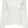 Only T-shirt Onlaya L/s Frill Lace Top Jrs 15284999 Cloud Dancer Dames Maat - XL