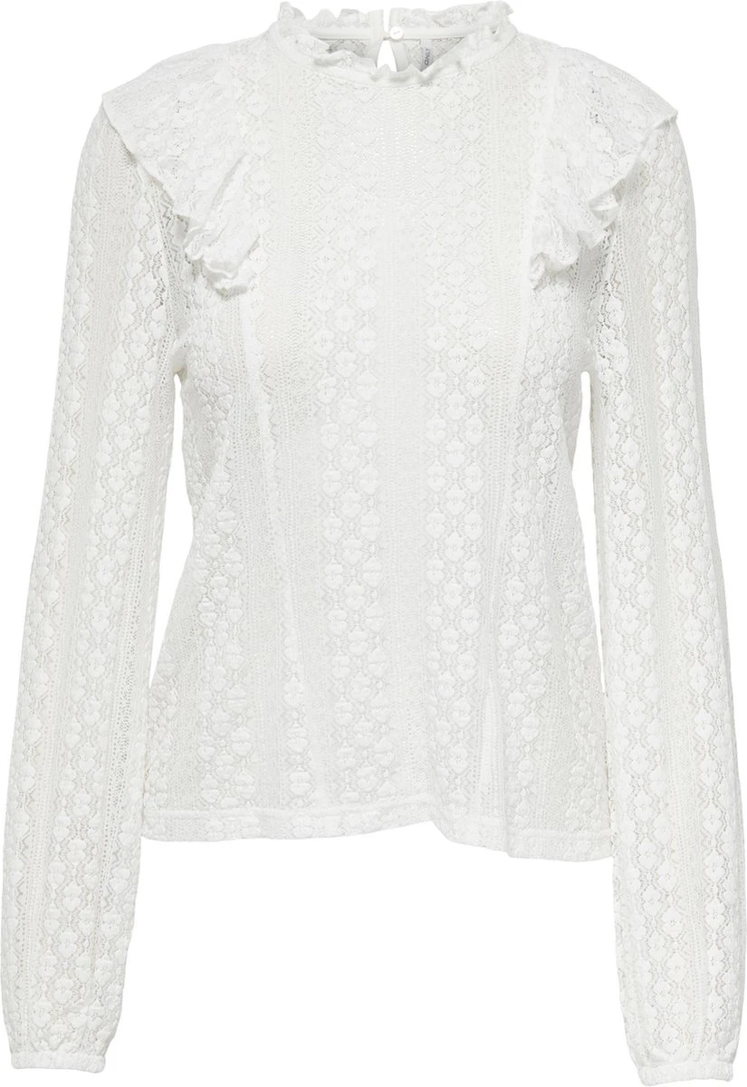 Only T-shirt Onlaya L/s Frill Lace Top Jrs 15284999 Cloud Dancer Dames Maat - XL 3 Only T-shirt Onlaya L/s Frill Lace Top Jrs 15284999 Cloud Dancer Dames Maat - XL