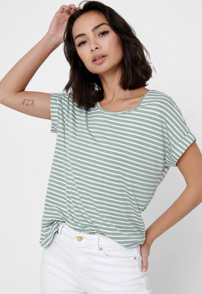 ONLY ONLMOSTER STRIPE S/S O-NECK TOP JRS NOOS Dames T-shirt - Maat XS 10 ONLY ONLMOSTER STRIPE S/S O-NECK TOP JRS NOOS Dames T-shirt - Maat XS - Afbeelding 8