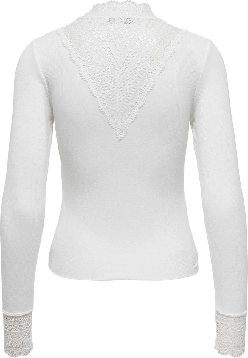 Only T-shirt Onltilde L/s High Neck Lace Top Jrs 15207788 Cloud Dancer Dames Maat - M 10 Only T-shirt Onltilde L/s High Neck Lace Top Jrs 15207788 Cloud Dancer Dames Maat - M - Afbeelding 8