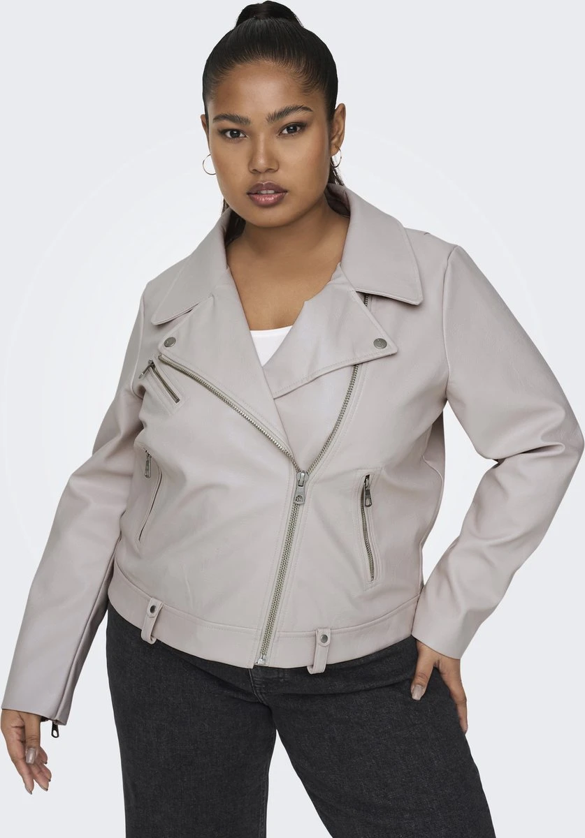 ONLY CARMAKOMA CARVERA FAUX LEATHER BIKER OTW Dames Jas - Maat 52 5 ONLY CARMAKOMA CARVERA FAUX LEATHER BIKER OTW Dames Jas - Maat 52 - Afbeelding 3