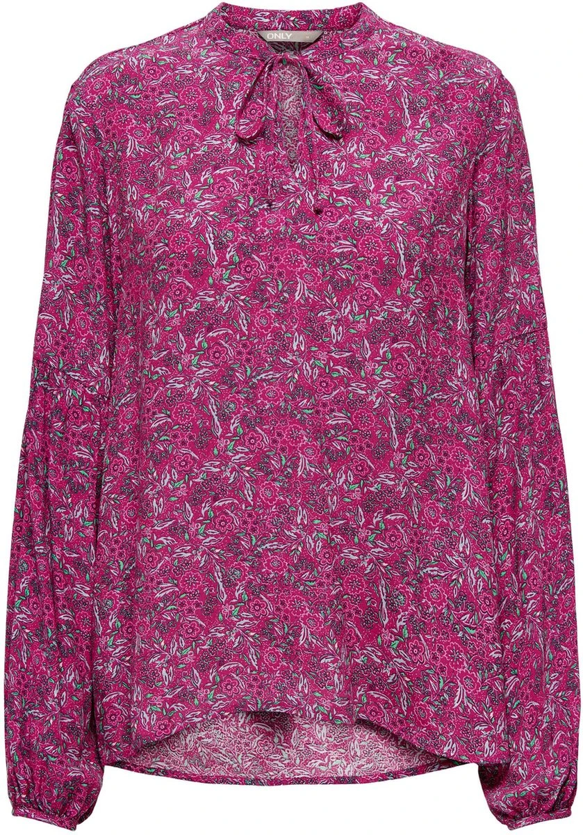 Only Blouse Onlkeira L/s String Top Ptm 15283796 Very Berry/ Floral Boh Dames Maat - S 4 Only Blouse Onlkeira L/s String Top Ptm 15283796 Very Berry/ Floral Boh Dames Maat - S - Afbeelding 2