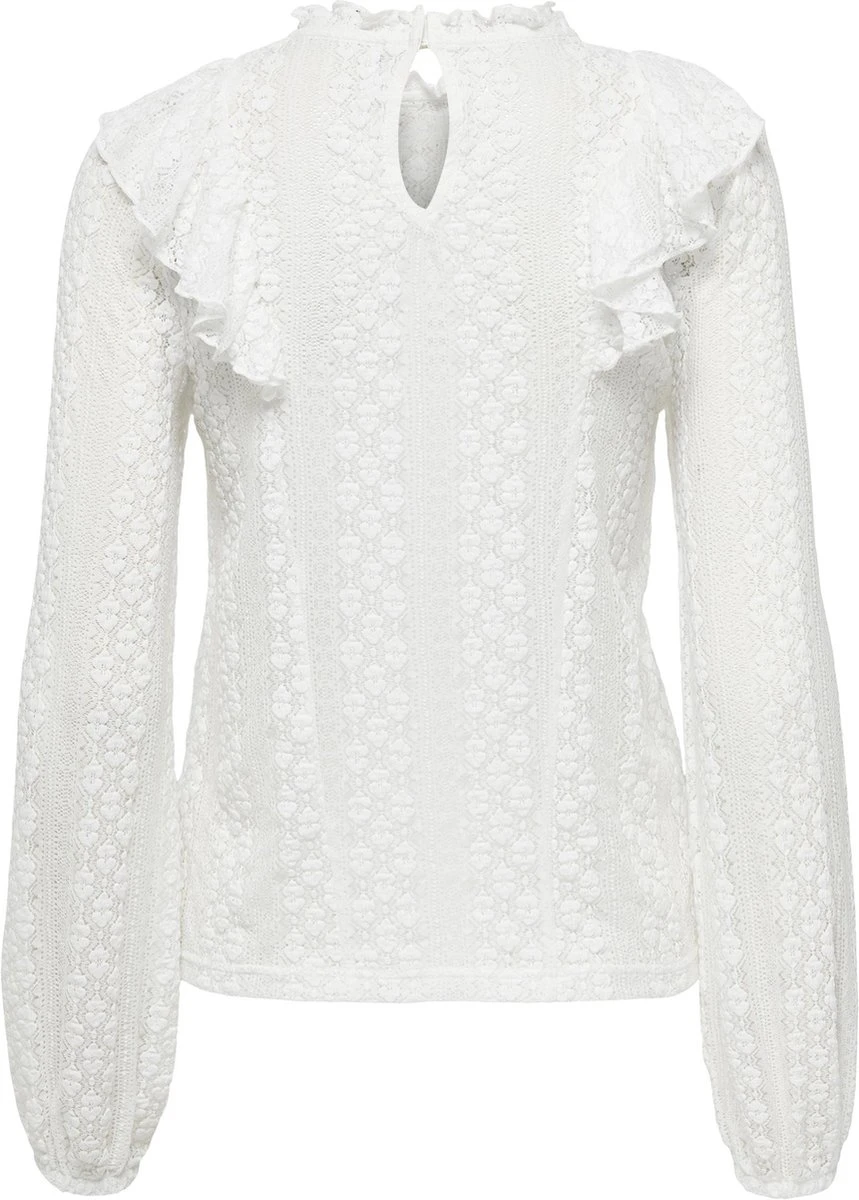Only T-shirt Onlaya L/s Frill Lace Top Jrs 15284999 Cloud Dancer Dames Maat - XL 4 Only T-shirt Onlaya L/s Frill Lace Top Jrs 15284999 Cloud Dancer Dames Maat - XL - Afbeelding 2
