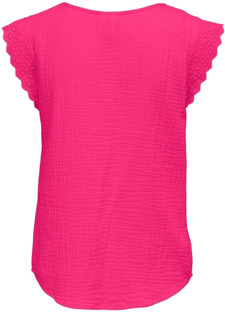 Only T-shirt Onlthyra Sl Mix Top Wvn 15292918 Fuchsia Purple Dames Maat - XL 4 Only T-shirt Onlthyra Sl Mix Top Wvn 15292918 Fuchsia Purple Dames Maat - XL - Afbeelding 2