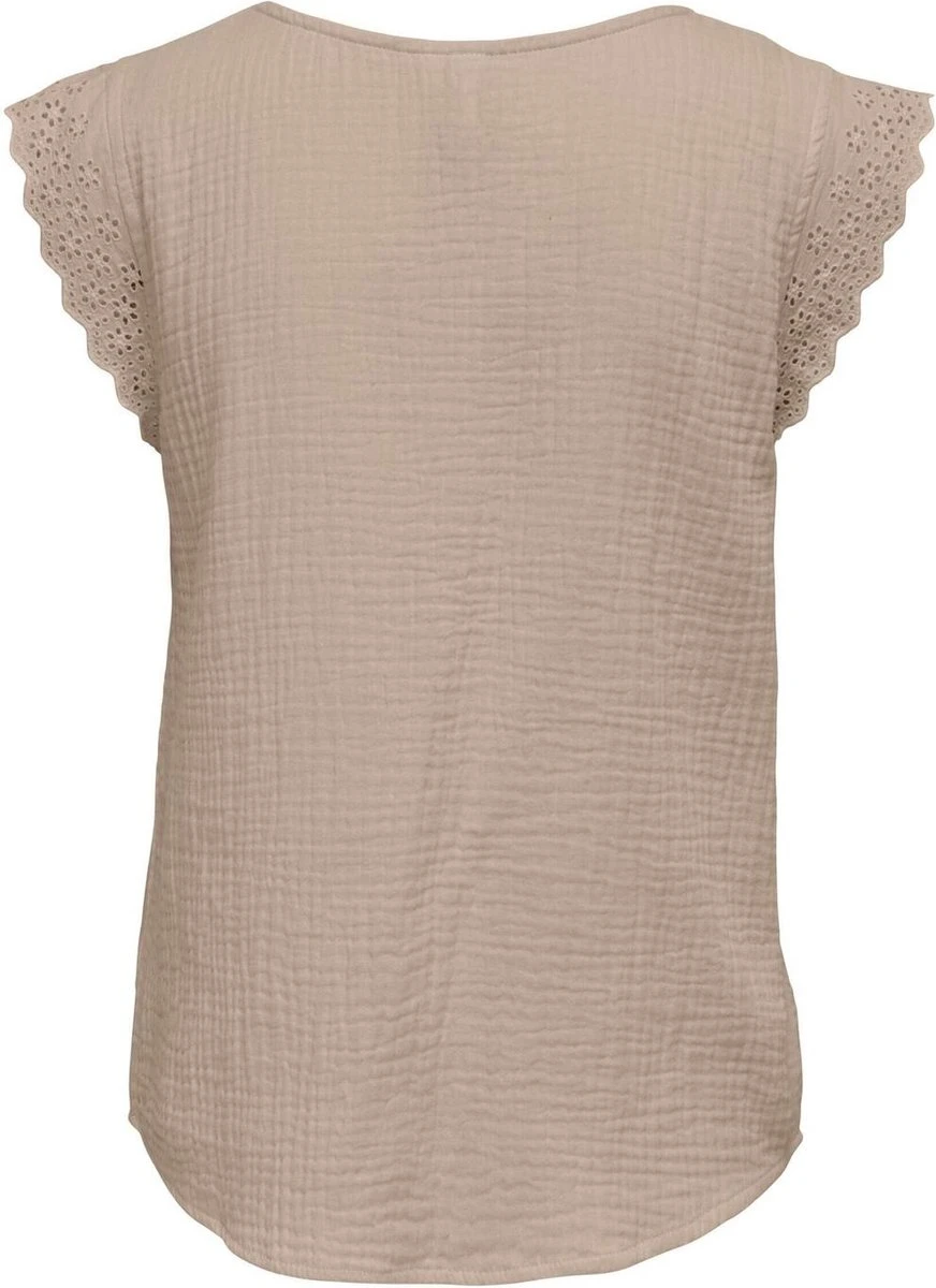 Only T-shirt Onlthyra Sl Mix Top Wvn 15292918 Oxford Tan Dames Maat - XL 4 Only T-shirt Onlthyra Sl Mix Top Wvn 15292918 Oxford Tan Dames Maat - XL - Afbeelding 2