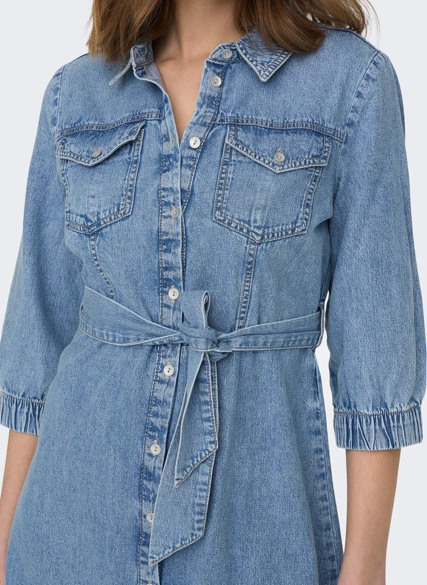 Only Jurk Onlhelle Harlow Ss Belted Dnm Dress 15269104 Medium Blue Demin Dames Maat - L 5 Only Jurk Onlhelle Harlow Ss Belted Dnm Dress 15269104 Medium Blue Demin Dames Maat - L - Afbeelding 3