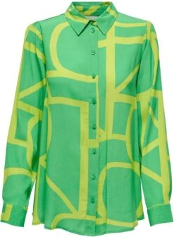 Only Blouse Onlava L/s Oversized Shirt Ptm 15283399 Kelly Green Dames Maat - L
