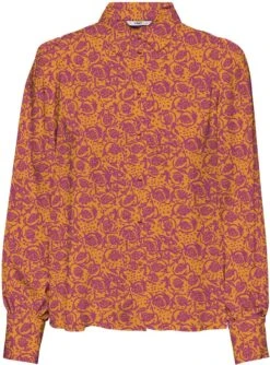 Only Blouse Onlmargot Life L/s Shirt Ptm 15284674 Flame Orange/boho Woodc Dames Maat - M