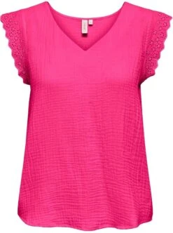 Only T-shirt Onlthyra Sl Mix Top Wvn 15292918 Fuchsia Purple Dames Maat - XL