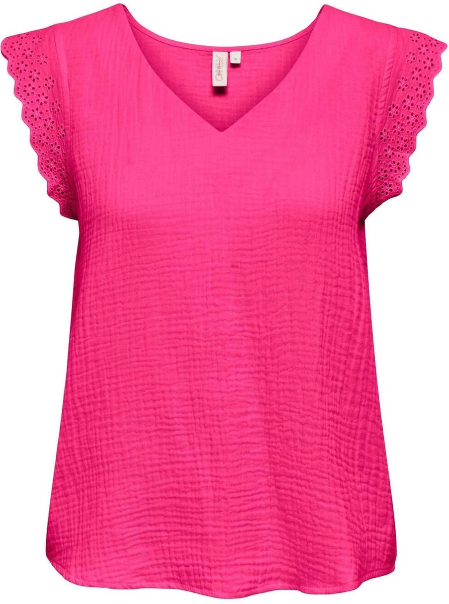 Only T-shirt Onlthyra Sl Mix Top Wvn 15292918 Fuchsia Purple Dames Maat - XL 3 Only T-shirt Onlthyra Sl Mix Top Wvn 15292918 Fuchsia Purple Dames Maat - XL