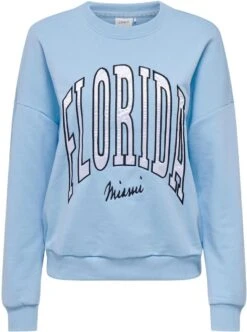 Only Trui Onlbrie L/s Usa O-neck Box Swt 15291529 Clear Sky/florida Dames Maat - L