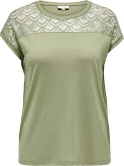 ONLY CARMAKOMA CARFLAKE LIFE S/S MIX TOP JRS NOOS Dames T-shirt - Maat S-42/44