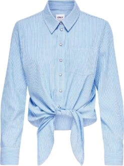 ONLY ONLLECEY LS KNOT SHIRT NOOS WVN Dames Blouse - Maat S