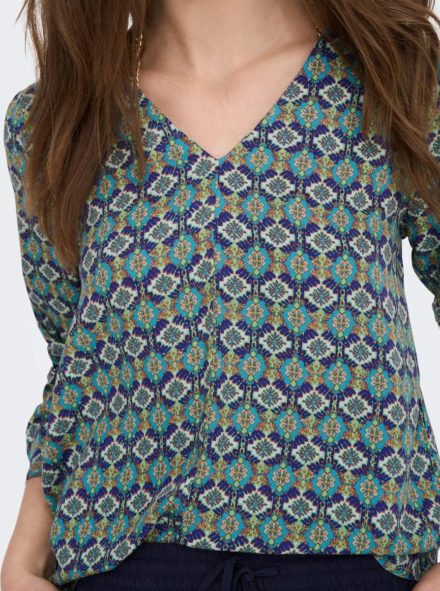 Only T-shirt Onlalma Life Vis L/s Selena Top Ao 15284370 Algiers Blue Dames Maat - S 8 Only T-shirt Onlalma Life Vis L/s Selena Top Ao 15284370 Algiers Blue Dames Maat - S - Afbeelding 6