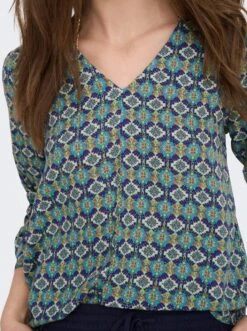 Only T-shirt Onlalma Life Vis L/s Selena Top Ao 15284370 Algiers Blue Dames Maat - XL -Only 895x1200 8