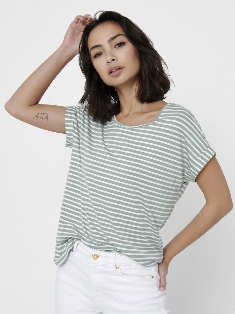 ONLY ONLMOSTER STRIPE S/S O-NECK TOP JRS NOOS Dames T-shirt - Maat XS 7 ONLY ONLMOSTER STRIPE S/S O-NECK TOP JRS NOOS Dames T-shirt - Maat XS - Afbeelding 5