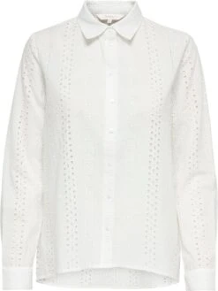 Only Blouse Onlalfie Emb Ls High Low Shirt Wvn 15283705 Cloud Dancer Dames Maat - XL