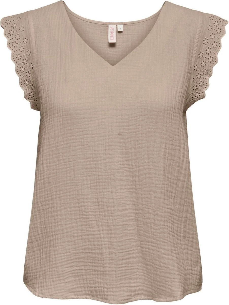 Only T-shirt Onlthyra Sl Mix Top Wvn 15292918 Oxford Tan Dames Maat - XL 3 Only T-shirt Onlthyra Sl Mix Top Wvn 15292918 Oxford Tan Dames Maat - XL