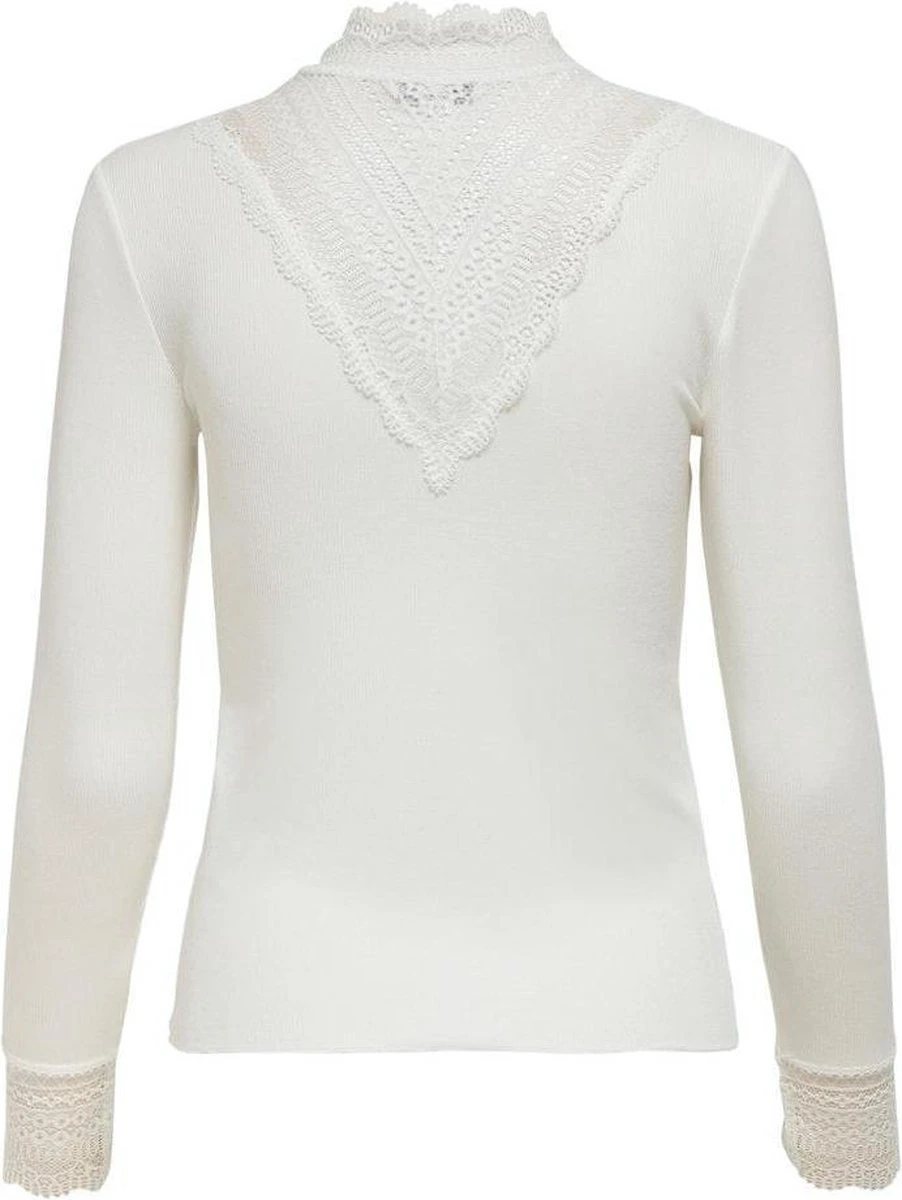 Only T-shirt Onltilde L/s High Neck Lace Top Jrs 15207788 Cloud Dancer Dames Maat - M 5 Only T-shirt Onltilde L/s High Neck Lace Top Jrs 15207788 Cloud Dancer Dames Maat - M - Afbeelding 3