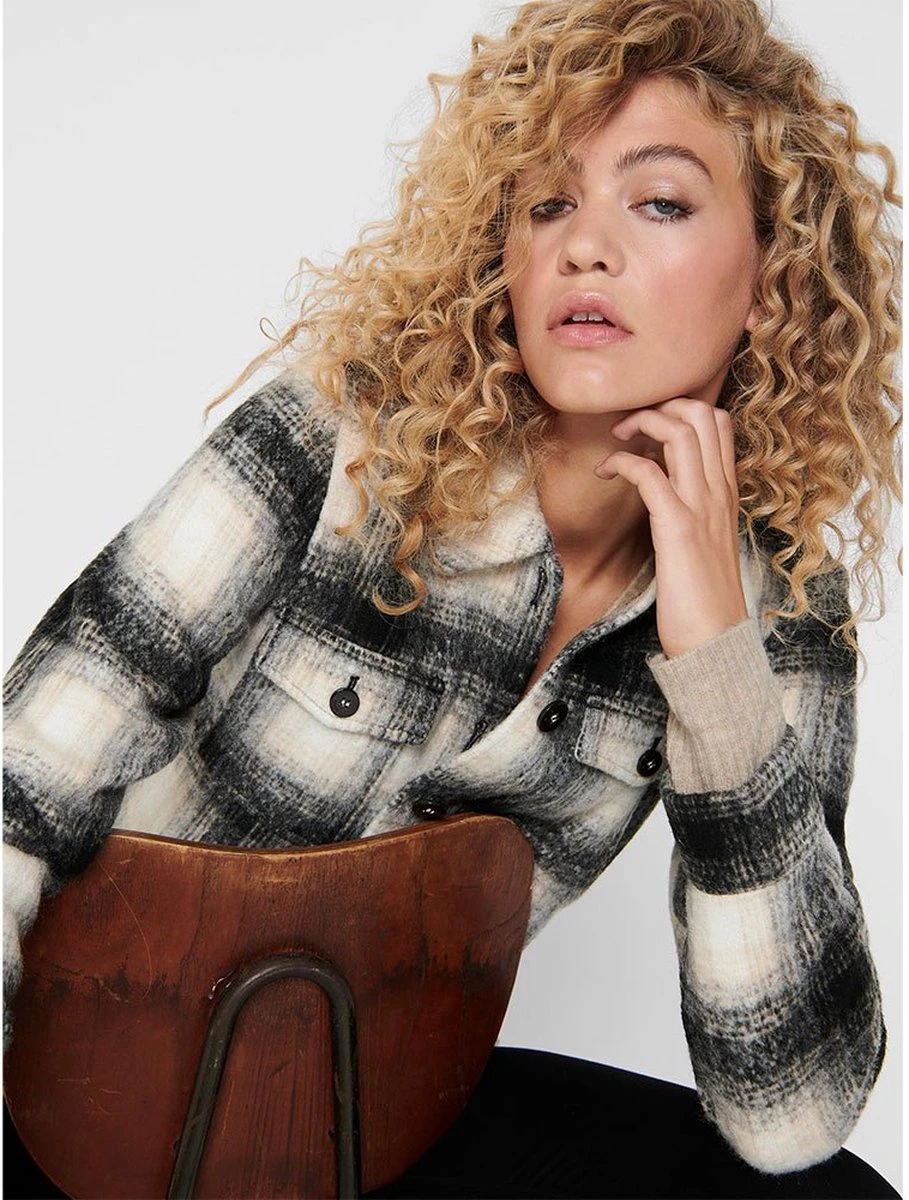 ONLY ONLLOU SHORT CHECK JACKET OTW NOOS Dames Jas - Maat XL 8 ONLY ONLLOU SHORT CHECK JACKET OTW NOOS Dames Jas - Maat XL - Afbeelding 6