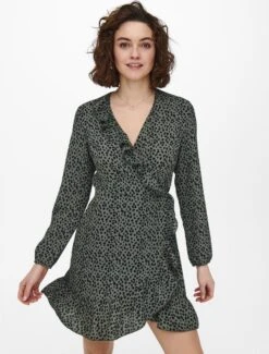 ONLY ONLCARLY L/S WRAP SHORT DRESS NOOS WVN Dames Jurk - Maat 40 -Only 911x1200 1