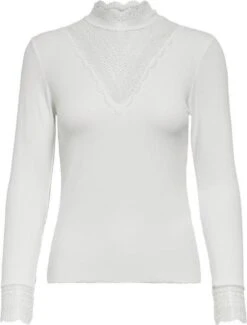 Only T-shirt Onltilde L/s High Neck Lace Top Jrs 15207788 Cloud Dancer Dames Maat - XL -Only 911x1200 5