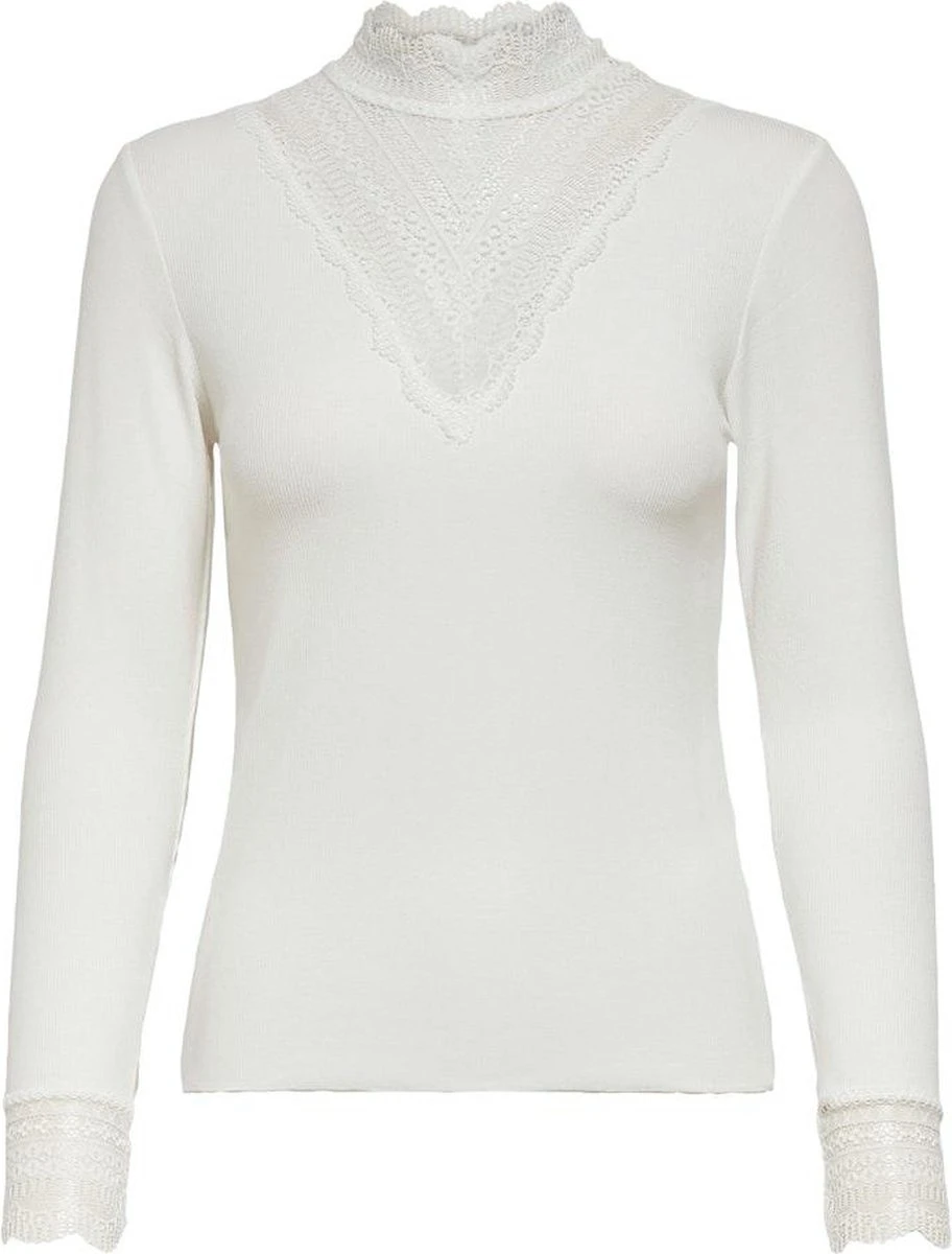 Only T-shirt Onltilde L/s High Neck Lace Top Jrs 15207788 Cloud Dancer Dames Maat - S 16 Only T-shirt Onltilde L/s High Neck Lace Top Jrs 15207788 Cloud Dancer Dames Maat - S - Afbeelding 14