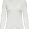 Only T-shirt Onltilde L/s High Neck Lace Top Jrs 15207788 Cloud Dancer Dames Maat - XL