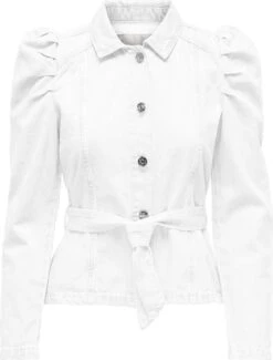 Only Blouse Onljules Ls Belt Dnm Jacket Nas 15235675 White Dames Maat - L