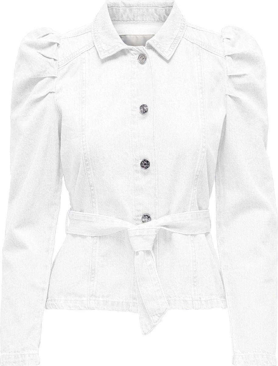 Only Blouse Onljules Ls Belt Dnm Jacket Nas 15235675 White Dames Maat - M