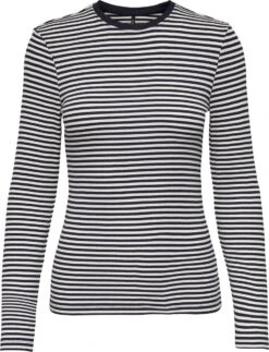 ONLY ONLMAJA L/S STRIPE O-NECK TOP CC JRS Dames Top - Maat L