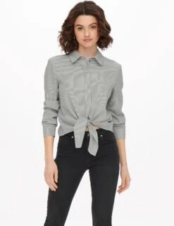 ONLY ONLLECEY LS KNOT SHIRT NOOS WVN Dames Blouse - Maat M -Only 923x1200 3