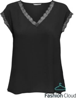 Only ONLJASMINA SS N-NECK TOP - Black Black
