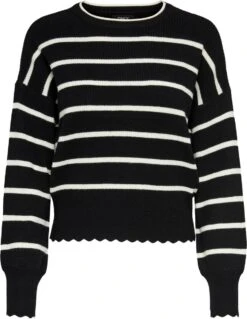 ONLY ONLIBI LS STRIPE O-NECK CC KNT Dames Trui - Maat L