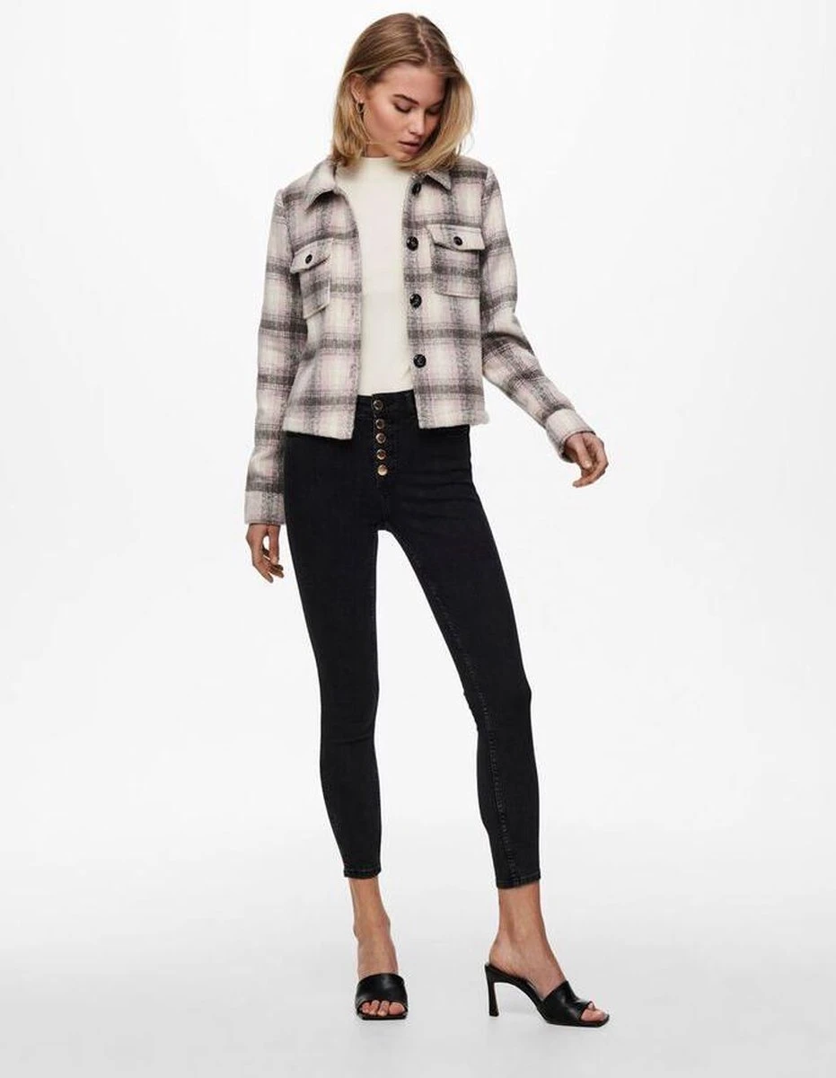 ONLY ONLLOU SHORT CHECK JACKET OTW NOOS Dames Jas - Maat S 8 ONLY ONLLOU SHORT CHECK JACKET OTW NOOS Dames Jas - Maat S - Afbeelding 6