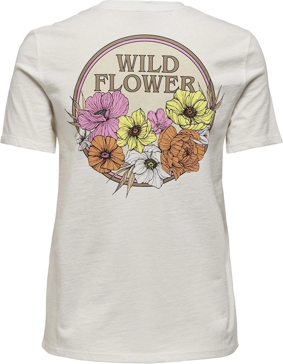 Only T-shirt Onlfreya Reg S/s Flower Top Box Jrs 15290566 Cloud Dancer/wild Dames Maat - S 4 Only T-shirt Onlfreya Reg S/s Flower Top Box Jrs 15290566 Cloud Dancer/wild Dames Maat - S - Afbeelding 2