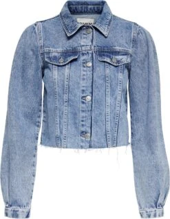 Only Jas Onlcajsa Cropped Raw Jck Dnm Azg117 15284444 Light Medium Blue Denim Dames Maat - XL