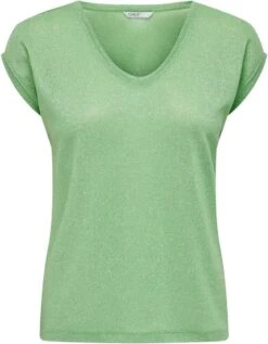 ONLY ONLSILVERY S/S V NECK LUREX TOP JRS NOOS Dames Top - Maat L
