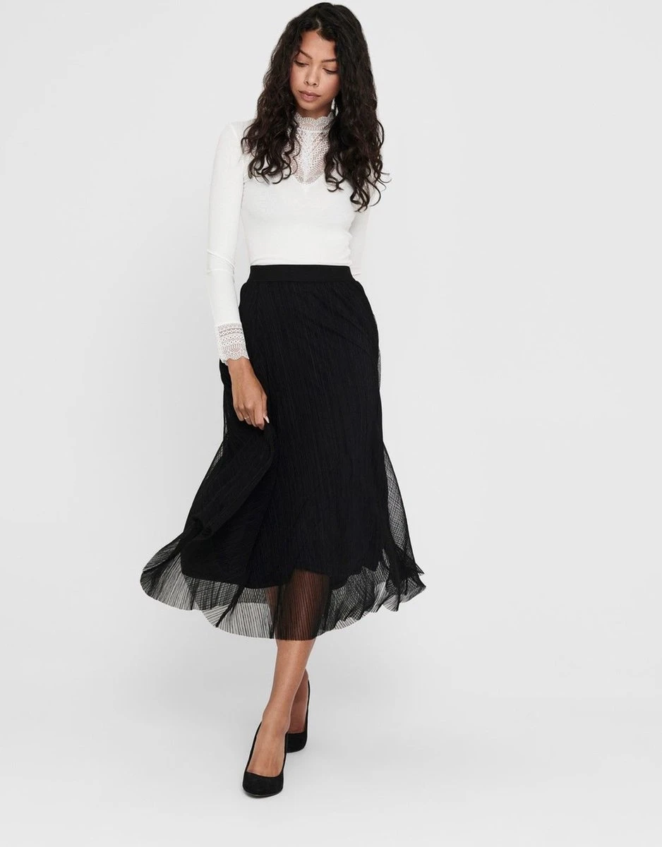 Only T-shirt Onltilde L/s High Neck Lace Top Jrs 15207788 Cloud Dancer Dames Maat - L 9 Only T-shirt Onltilde L/s High Neck Lace Top Jrs 15207788 Cloud Dancer Dames Maat - L - Afbeelding 7