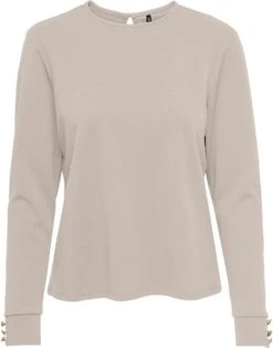Only T-shirt Onlsania L/s Button Top Jrs 15286189 Pumice Stone Dames Maat - XL