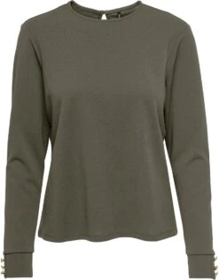 Only T-shirt Onlsania L/s Button Top Jrs 15286189 Tea Leaf Dames Maat - XL