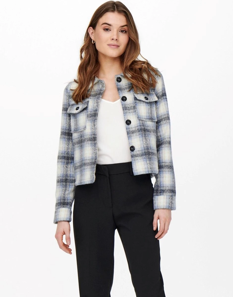 Only Jas Onllou Short Check Jacket Otw Noos 15208838 Pumice Stone/allure Dames Maat - L 12 Only Jas Onllou Short Check Jacket Otw Noos 15208838 Pumice Stone/allure Dames Maat - L - Afbeelding 10