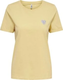 Only T-shirt Onlkita S/s Logo Top Noos 15244714 Straw Dames Maat - S